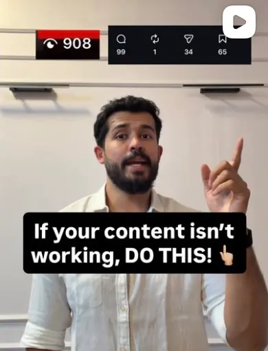 Swastik Nandakumar Instagram “If your content isn’t working” reel